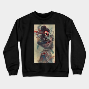 Japanese Geisha Demon Horror Art Crewneck Sweatshirt